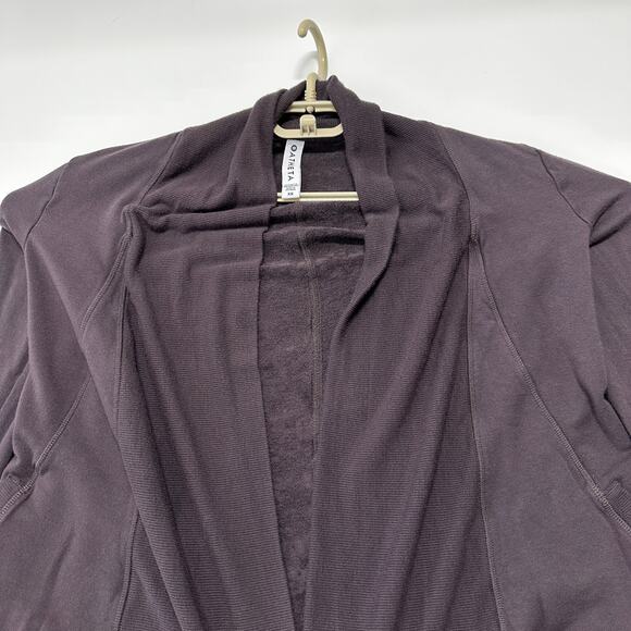 Athleta Cardigan Top Womens XS Purple Open Front Modal Blend Athleisure Casual - Picture 3 of 8
